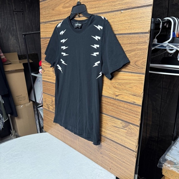Neil Barrett Black Shirt with White Bolt Pattern size medium - Picture 7 of 8